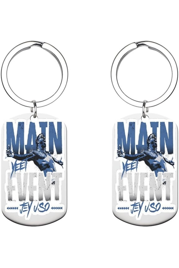 Jey Uso Merch Keychain Yeet Metal Car Key Ring For Women Men Keychain Bag Purse Accessories Gift 2x1.1 Inch