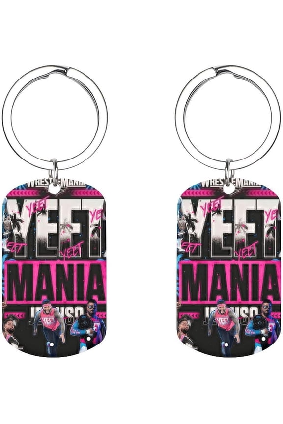 Jey Uso Merch Keychain Yeet Metal Car Key Ring For Women Men Keychain Bag Purse Accessories Gift 2x1.1 Inch