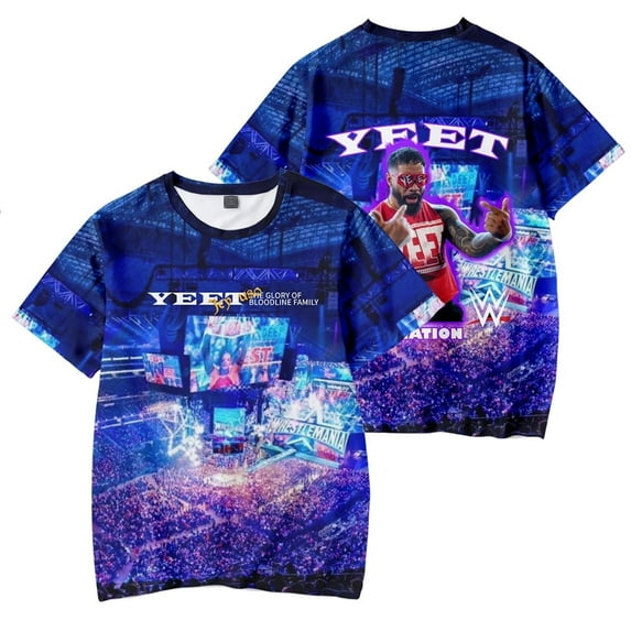 Jey Uso Merch T-shirt Unisex 3D Printing Casual Tops Fashionable Round Neck Short Sleeve Tee