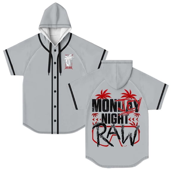 Jey Uso Mon-Jey Night RAW Hooded Baseball Jersey Short Sleeve Shirt Women Men Crewneck Tee