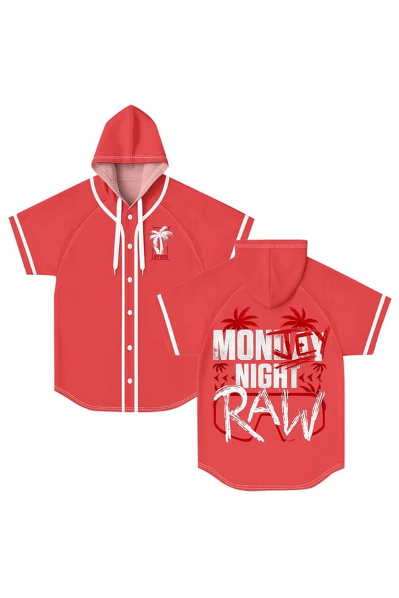 Jey Uso Mon-Jey Night RAW Hooded Baseball Jersey Short Sleeve Shirt Women Men Crewneck Tee