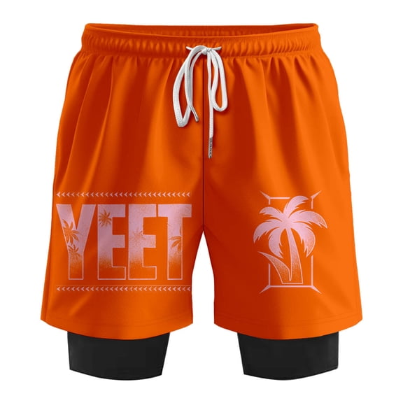 Jey Uso Orange Yeet Merch Fake Two Piece Shorts Cosplay Women Men HipHop Streetwear Short Pants