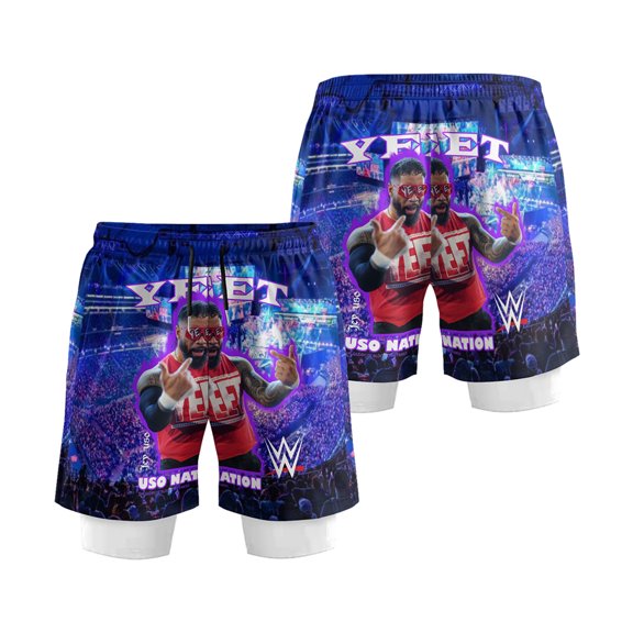 Jey Uso Summer women's men's fashionable casual vacation two-piece shorts