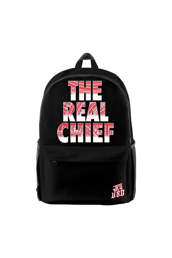 Jey Uso The Real Chief Backpack Men Women Casual Rucksack Daypack Zip Pack Traval Bag