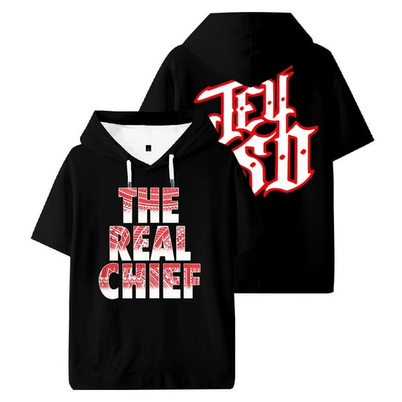 Jey Uso The Real Chief Hooded T-shirt Short Sleeve Sport Gym Tee Women Men Outdoor Sportwear Tops