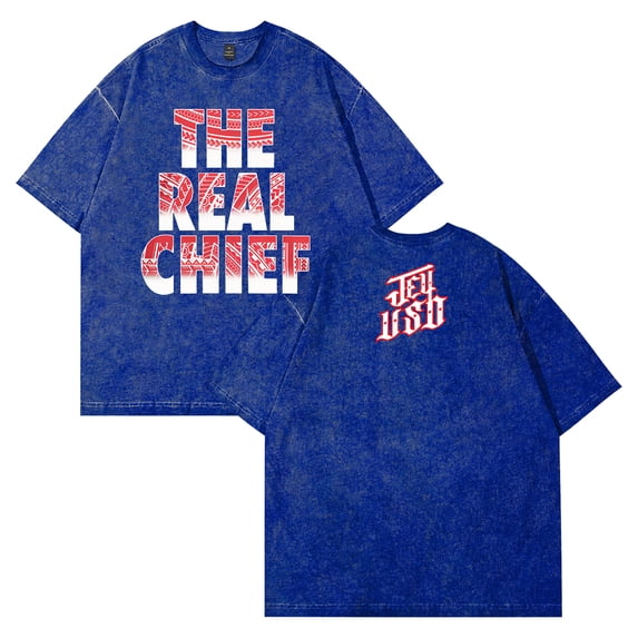 Jey Uso The Real Chief T-shirt Crewneck Short Sleeve Cotton Washed Tee Women Men Streetwear Tops