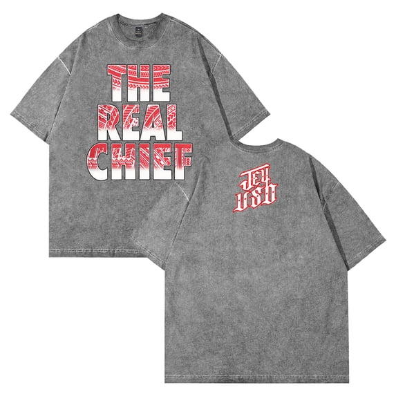 Jey Uso The Real Chief T-shirt Crewneck Short Sleeve Cotton Washed Tee Women Men Streetwear Tops
