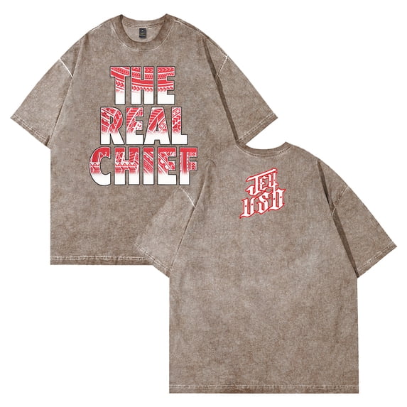 Jey Uso The Real Chief T-shirt Crewneck Short Sleeve Cotton Washed Tee Women Men Streetwear Tops