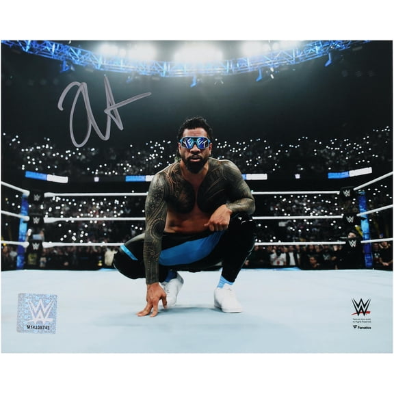 Jey Uso WWE Autographed 8" x 10" Kneeling In Ring Photograph - Fanatics Authentic Certified