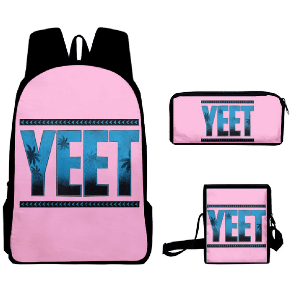 Jey Uso Yeet Backpack 3 Piece Sets Women Men Casual Streetwear Bags