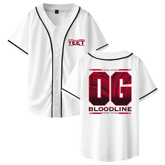 Jey Uso Yeet Bloodline Baseball Jersey Short Sleeve Button-up Shirts Women Men Streetwear Tee