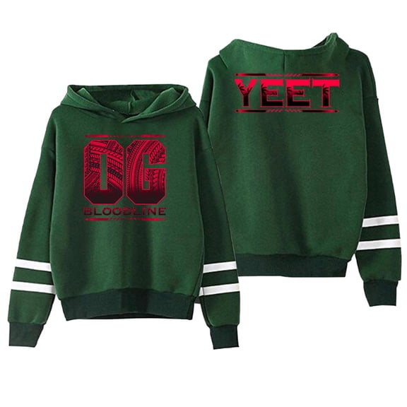 Jey Uso Yeet Bloodline Hoodie Pocketless Parallel Bars Sleeve Streetwear Women Men Hooded Sweatshirt