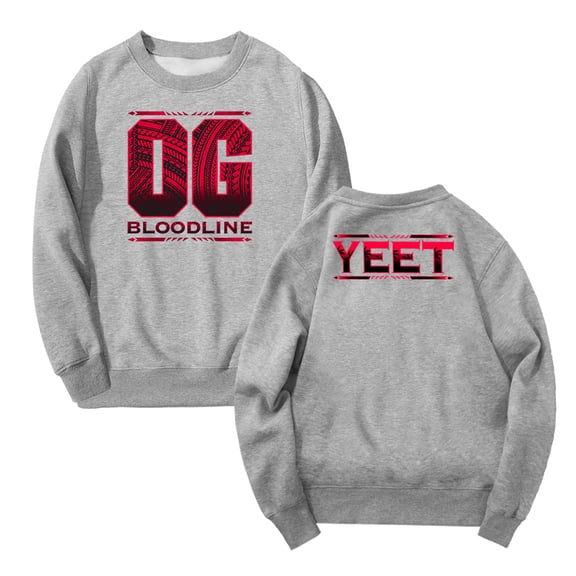Jey Uso Yeet Bloodline Logo Merch Crewneck Long Sleeve Streetwear Women Men Sweatshirts