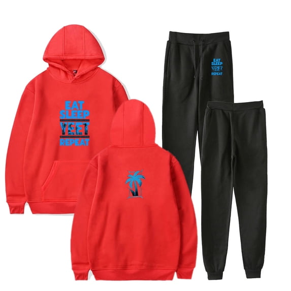 Jey Uso Yeet Casual Hoodie Set Pocket Drawstring Hoodie Men's/Women's Sports Strap Pants