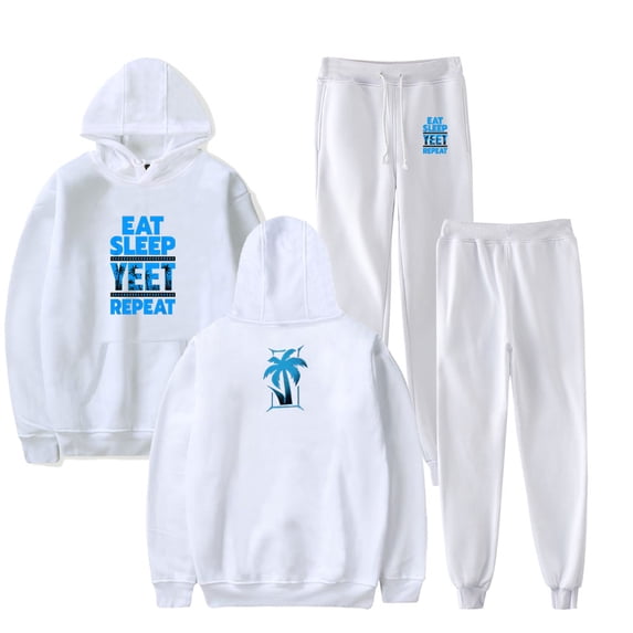 Jey Uso Yeet Casual Hoodie Set Pocket Drawstring Hoodie Men's/Women's Sports Strap Pants
