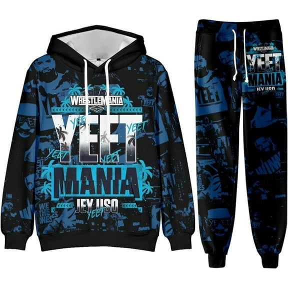 Jey Uso Yeet Cosplay Hoodies Jogger Pants Two Piece Set Sweatshirts+Sweatpants Women Men 3D Outfit Sets Superstar Fan Gift Casual Pullover Hooded Sets