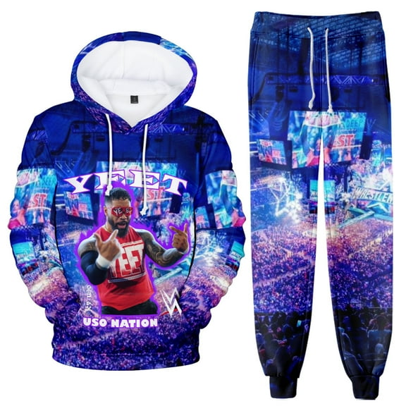 Jey Uso Yeet Cosplay Hoodies Jogger Pants Two Piece Set Sweatshirts+Sweatpants Women Men 3D Outfit Sets Superstar Fan Gift Casual Pullover Hooded Sets