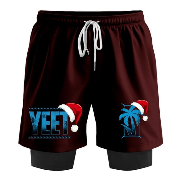 Jey Uso Yeet Fake Two Shorts Christmas 2024 SweatShorts Men Fashion Basketball Shorts