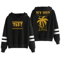 Jey Uso Yeet Golden Logo Hoodie Pocketless Parallel Bars Sleeve Streetwear Women Men Hooded Sweatshirt