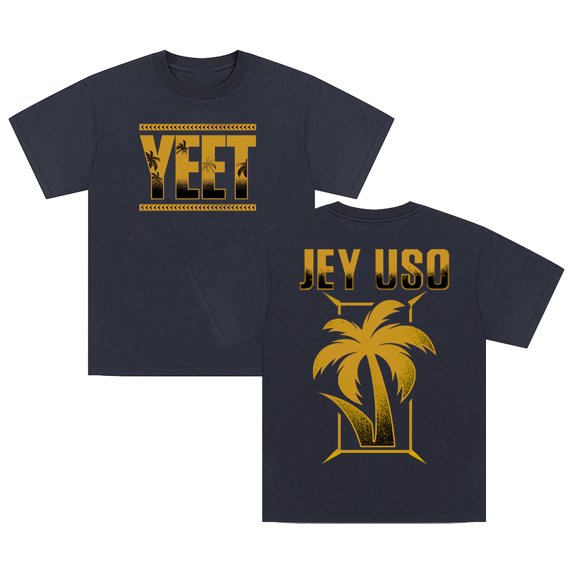 Jey Uso Yeet Golden Logo T-shirt Crewneck Short Sleeve Cotton Tee Women Men Streetwear Tops