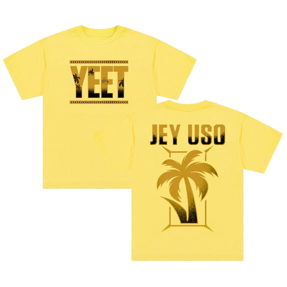 Jey Uso Yeet Golden Logo T-shirt Crewneck Short Sleeve Cotton Tee Women Men Streetwear Tops
