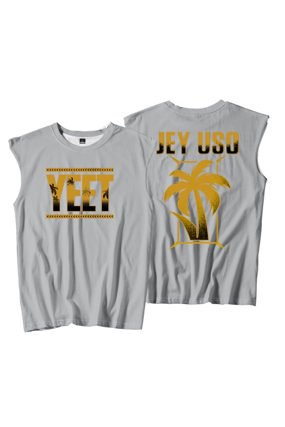 Jey Uso Yeet Golden Logo Tank Tops Sleeveless Sport Gym Vest Women Men Trendy Outdoor Sportwear