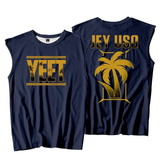 Jey Uso Yeet Golden Logo Tank Tops Sleeveless Sport Gym Vest Women Men Trendy Outdoor Sportwear