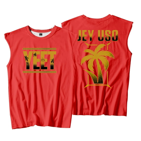Jey Uso Yeet Golden Logo Tank Tops Sleeveless Sport Gym Vest Women Men Trendy Outdoor Sportwear