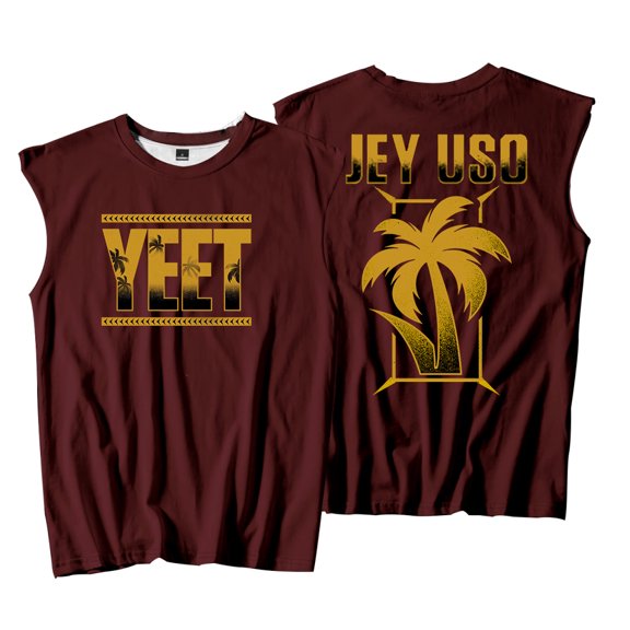 Jey Uso Yeet Golden Logo Tank Tops Sleeveless Sport Gym Vest Women Men Trendy Outdoor Sportwear