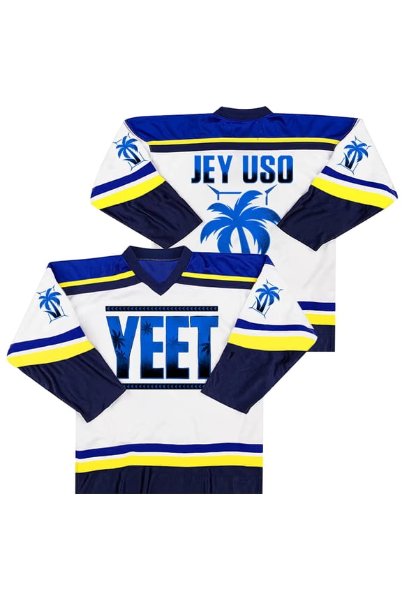 Jey Uso Yeet Logo Merch Jersey Cosplay Women Men Fashion Long Sleeve V-neck T-Shirts Sweatshirts