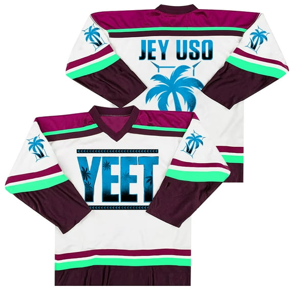 Jey Uso Yeet Logo Merch Jersey Cosplay Women Men Fashion Long Sleeve V-neck T-Shirts Sweatshirts