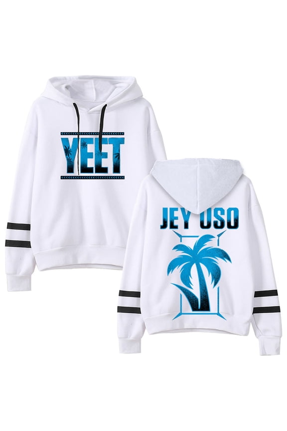Jey Uso Yeet Logo Merch Pullover Hoodies Pocketless Parallel Bars Sleeve Streetwear Sweatshirts