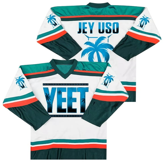 Jey Uso Yeet Logo Unisex Long-Sleeve V-Neck Jersey & Sweatshirt - Trendy Cosplay & Fashion Merch