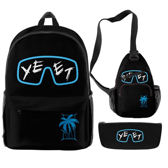 Jey Uso Yeet Merch 3-piece canvas backpack shoulder bag for women and men,3D travel bag, casual outdoor backpack