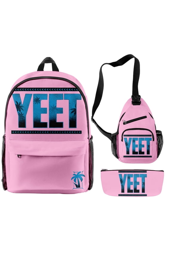 Jey Uso Yeet Merch Backpack 3 Piece Set Rucksack Crossbody Bag Men Women Oxford Daypack Travel Bag