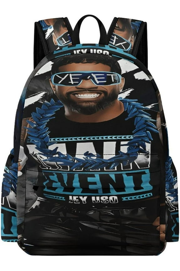 Jey-Uso Yeet Merch Backpack Oxford Laptop Bags Professional Wrestler Large Capacity Packsack16.5x 11.8 X 5.9 Inch