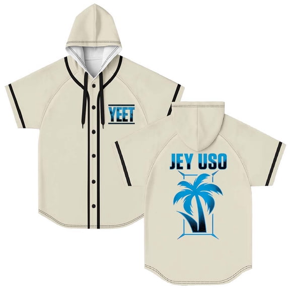 Jey Uso Yeet Merch Hooded Shirt Baseball Jersey Short Sleeve Women Men Crewneck Casual Tee
