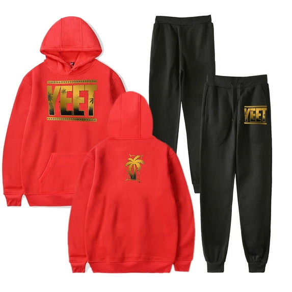 Jey Uso Yeet Merch Hoodie and SWEATPANTS set pop print Unisex Casual Street Clothing