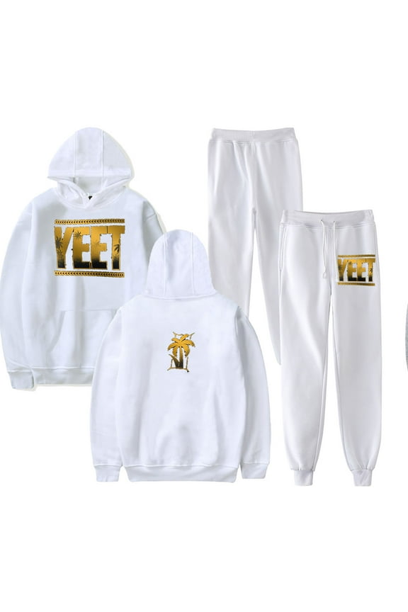 Jey Uso Yeet Merch Hoodie and SWEATPANTS set pop print Unisex Casual Street Clothing