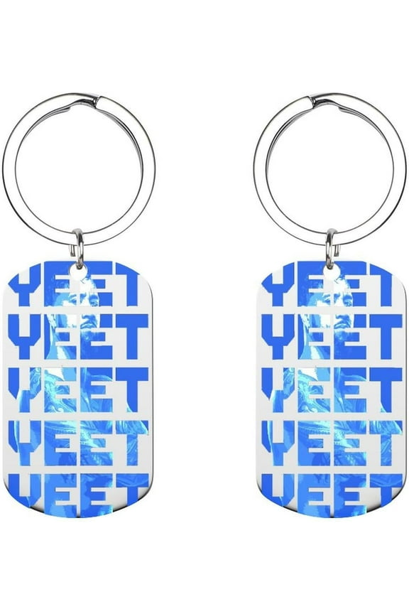 Jey Uso-Yeet Merch Keychain Yeet Metal Car Key Ring For Women Men Keychain Bag Purse Accessories Gift 2x1.1 Inch