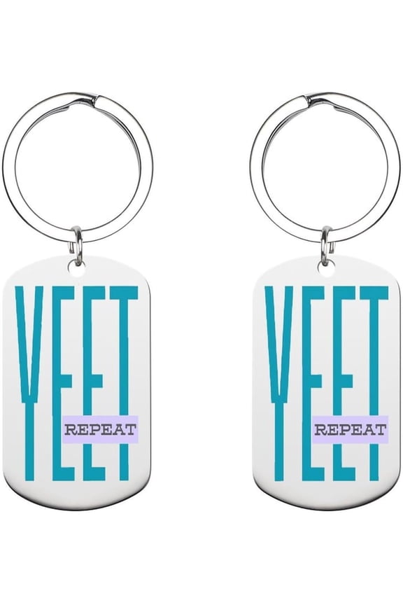 Jey Uso-Yeet Merch Keychain Yeet Metal Car Key Ring For Women Men Keychain Bag Purse Accessories Gift 2x1.1 Inch