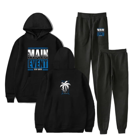 Jey Uso Yeet Merch Logo Hoodie Casual Set Pocket Drawstring Hoodie Men's and Women's Sportswear Strap Sweatpants