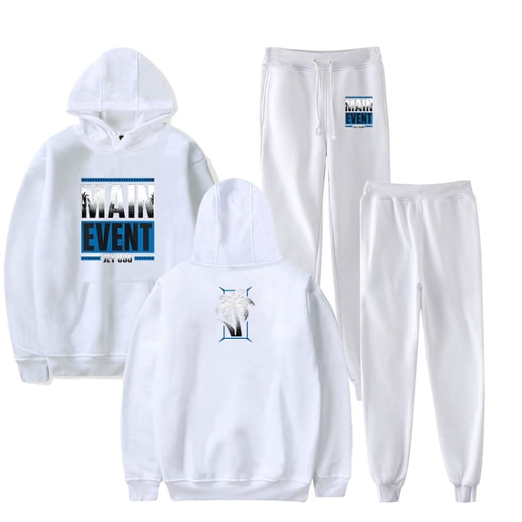 Jey Uso Yeet Merch Logo Hoodie Casual Set Pocket Drawstring Hoodie Men's and Women's Sportswear Strap Sweatpants