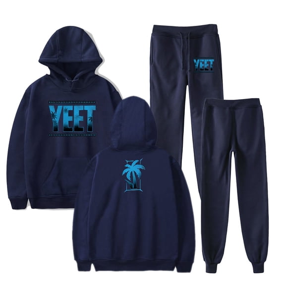 Jey Uso Yeet Merch Logo Hoodie Set Pocket Drawstring Hoodie Casual Men's and Women's Sportswear Sweatpants