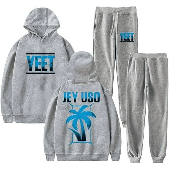 Jey Uso Yeet Merch Logo hoodies suits pocket drawstring hoodies sweatshirt men/women Strap sports pants