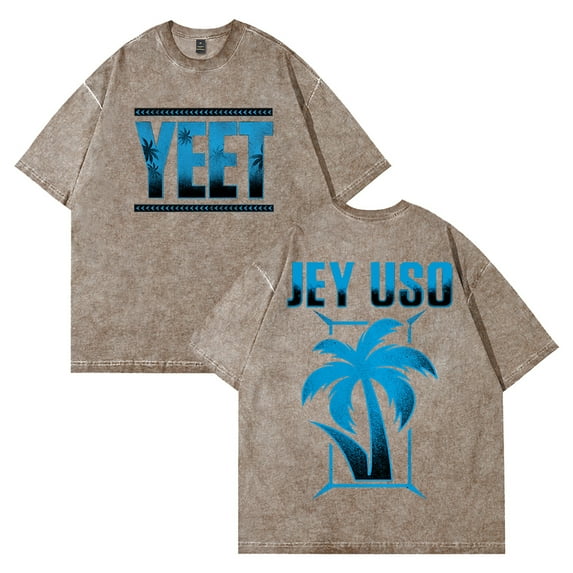 Jey Uso Yeet Merch T-shirt Crewneck Short Sleeve Cotton Washed Tee Women Men Streetwear Tops