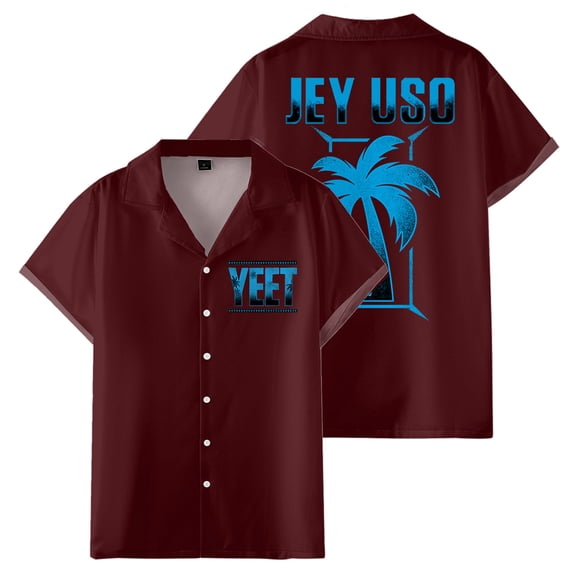 Jey Uso Yeet Merch Women Men's Short Sleeve Button-up Shirts Casual T-shirt Trendy Outfits