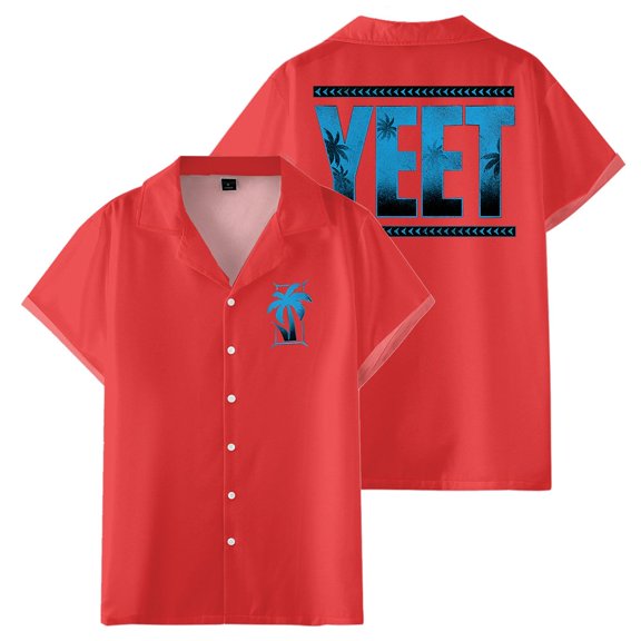 Jey Uso Yeet Shirt Women Men Camp Collar Short Sleeve V-Neck Fashion Shirts