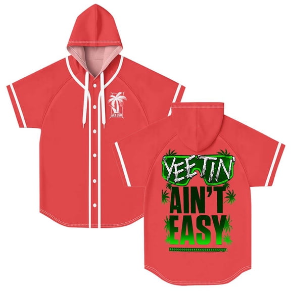 Jey Uso Yeetin' Ain't Easy Hooded Baseball Jersey Short Sleeve Shirt Women Men Crewneck Tee