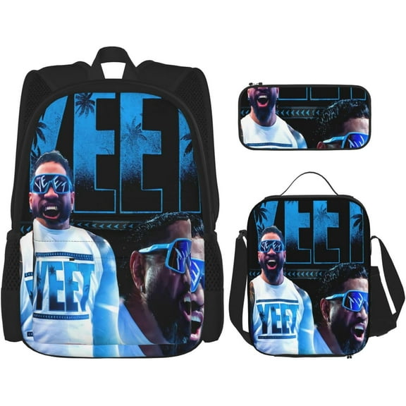 Jey Wrestler USO Backpack 3 Pieces Set With Lunch Bag And Pencil Case Combination for Work/Sport/Picnic Stylish Laptop Backpack Travel Daypack Stationery Bag